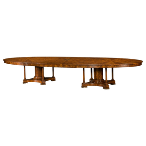 Customizable Walnut Mahogany Wood Upholstered <b>Dining</b> <b>Table</b> - Product Image 1