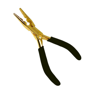 Pinzas Premium para Extensiones de Cabello con Punta Fina, de Acero Inoxidable Chapado en Oro, Removedor de Cuentas con Agarre Suave para Uso en Salón - Product Image 1
