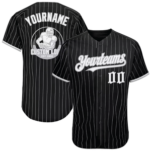 Maillot de baseball pour jeunes à coupe ample, personnalisable avec nom d'équipe, en maille à rayures classiques, rose et noir, par sublimation, coupe oversize - Product Image 3