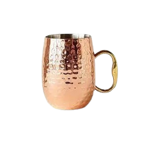 Mug à Moscow Mule en cuivre pur de qualité supérieure, design martelé, pour la maison et le bureau, portable et grande capacité. - Product Image 1