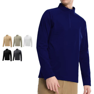 Rash Guard Custom Factory OEM Service Leisure <b>Tops</b> <b>Mock</b> <b>Neck</b> for Men High Quality Cotton Half Zip cotton blended Leisure <b>Tops</b> - Product Image 1