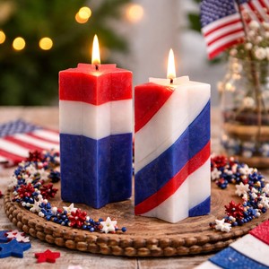Vela de Cera de Soja Roja, Blanca y Azul para el 4 de Julio, sin Humo, con Cambio de Color, Aromática, Patriótica Americana, Regalo Festivo de la Independencia - Product Image 4