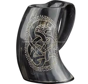 Authentique Chope en Corne de Viking - Tasse Traditionnelle pour la Mielée pour Festivals Médiévaux et Foires Renaissance (Écologique) - Product Image 3