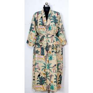 Ensemble de pyjama élégant et luxueux pour femmes, 100% coton pur, imprimé floral, ample, pour demoiselles d'honneur indiennes, séchage rapide, respirant - Product Image 1