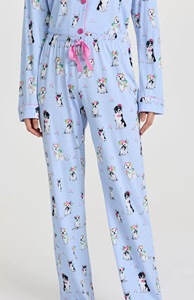 Set <span class=keywords><strong>Pigiama</strong></span> Casual da <span class=keywords><strong>Donna</strong></span> <span class=keywords><strong>con</strong></span> Maniche Lunghe, <span class=keywords><strong>Bottoni</strong></span> Frontali e Pantaloni Lunghi <span class=keywords><strong>con</strong></span> Stampa Cartoon - Product Image 3