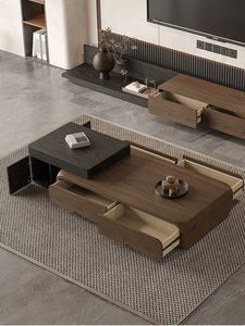 Table basse moderne en teck avec tiroir de rangement, mobilier minimaliste pour salon, fournisseur indonésien - Product Image 2