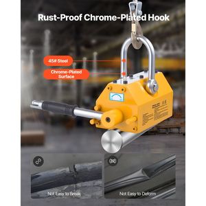 Sollevatore Magnetico Permanente al Neodimio N42 per Carichi Pesanti, Capacità di Trazione 1320 Libbre, con Maniglia di Rilascio in Acciaio - Product Image 1