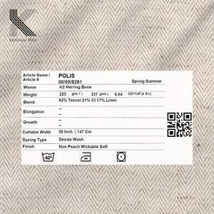 Tela de viscosa y algodón de 230 g/m², diseño espigado, 62 % viscosa, tejido ecológico, transpirable, suave, de peso medio, para camisas - Product Image 4