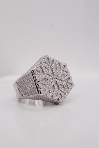 Anillo de Moissanita con Diseño de Estrella, Estilo Hip Hop, para Compromiso, Boda o Aniversario, Unisex, Plata de Ley - Product Image 4