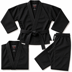 Kimono de judo personnalisé pour garçons, uniforme d'entraînement et de compétition en arts martiaux, 100 % coton, col en V, léger, fabricant OEM - Product Image 2