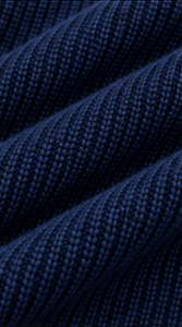 Suéter de punto acanalado azul marino con cuello en V y parches en hombros y codos - Product Image 4