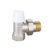 Robinet thermostatique d'angle en laiton à filetage femelle pour radiateur, fabriqué en Chine