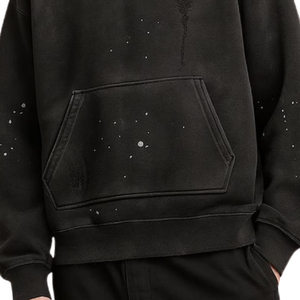 Sweat-shirt à capuche pour homme, personnalisé, effet vieilli, délavé, en coton, de haute qualité - Product Image 5
