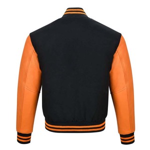 <b>Pink</b> Color Leather With Black Wool Baseball <b>Jacket</b> Men's Clothing Varsity <b>Jackets</b> OEM Custom Made High Quality Sportswear Adults - Product Image 6