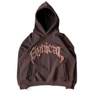 Sudadera con Capucha Oversize Rosa, Diseño de Letras con Estampado Puff, Bolsillo Frontal, Manga Regular, Unisex, Algodón French Terry, Ropa de Otoño - Product Image 4