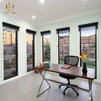 Fenêtre à jalousie en aluminium pour projet d'ingénierie, conforme aux normes NFRC AS2047, avec verre pour bureau, fenêtre à persiennes verticales réglables en verre