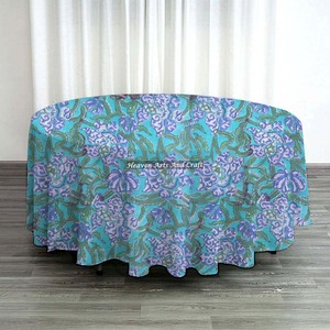 Cotton 20 Sheeting 180 CM Soft and Durable Round Tablecloth for 6 Seater <b>Dining</b> <b>Table</b> for Wedding Parties Tablecloth Best Price - Product Image 6