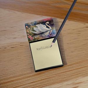 Swan Bloc-notes auto-collant Distributeur rechargeable Nouveau porte-carte mémo et accessoire de note Accessoire de bureau vierge - Product Image 2