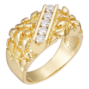 Men's 10K <b>Gold</b> <b>Cocktail</b> <b>Ring</b> With Natural Diamond Channel Setting Flower Pattern Classic Wedding Jewelry - Product Image 4