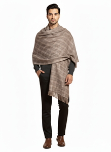 Plaid Cashmere Shawl Fringe <b>Wrap</b> Ethnic Scarf Winter Shoulder Cover for Men and Women - Product Image 5