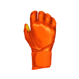 Guantes de Béisbol Naranja con Dedos Separados, Material PU, Cierre de Gancho y Bucle Antideslizante, para Adultos, para Todas las Temporadas - Product Image 3