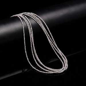 Perles de diamant blanc naturel Lustre, facettées en rondelle de 2 mm, trou de 0,40 mm, brin de 15 pouces, certifiées par un tiers, modèle 1011 - Product Image 4