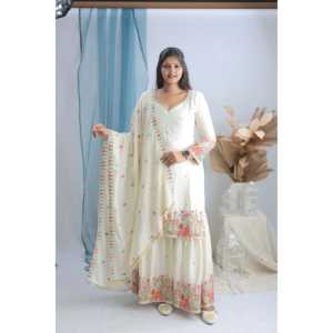 Top de créateur pour femme-Ensemble Sarara et Dupatta pour la fête - Product Image 6