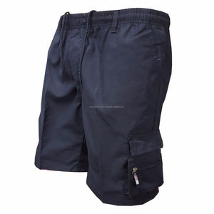 Pantalones cortos Cargo de gimnasio de talla grande para hombre transpirables de algodón y poliéster hasta la rodilla de lona de punto de estilo informal con múltiples bolsillos - Product Image 1
