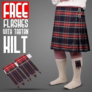 Kilt pour hommes, kilt écossais en tartan, polyviscose, 8 yards, kilt traditionnel pour hommes - Product Image 4
