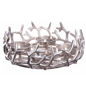 Portavelas moderno de aluminio plateado, portavelas de pilar de aluminio, escultura de cuerno de Metal, artesanías de Metal, decoración del hogar para bodas - Product Image 3