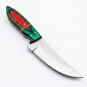 Cuchillo de caza hecho a mano J2 de acero inoxidable con mango ergonómico de madera y hoja fija de espiga completa a precio económico. - Product Image 6