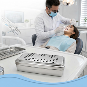 Juego de Instrumentos Quirúrgicos Dentales Profesionales con Bandeja PRF y Herramientas Plateadas, Certificación CE Clase I, Empuñadura Manual con Diseño Estriado - Product Image 2