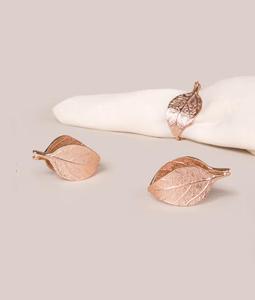 Leaf Shape Metal Napkin Rings 4.5cm Modern Design Wedding <b>Table</b> Decoration Accessory - Product Image 1