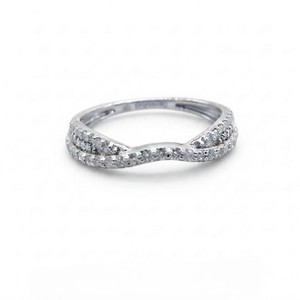 Womens 925 <b>Silver</b> Moissanite Half Eternity <b>Band</b> <b>Ring</b> Brilliant Cut Diamond Comfort Fit Classic Style Promise <b>Ring</b> For Her - Product Image 1