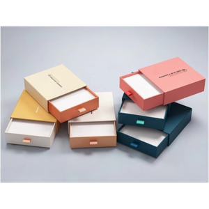 Caja de regalo de cajón rígido personalizada TH para joyería con tirador de cinta y tapa colorida, ideal para ocasiones especiales - Product Image 3