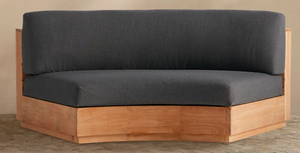 Canapé d'extérieur en teck moderne, sectionnel en forme de L, pour patio, couleur personnalisable, idéal pour villa et cour. - Product Image 3