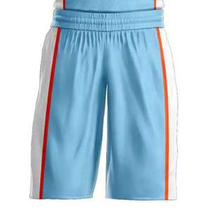 Uniforme de Baloncesto Elite de Alto Rendimiento, Jersey y Pantalones Cortos Sublimados en Azul Claro, Blanco y Naranja, Ropa Deportiva que Absorbe la Humedad - Product Image 3
