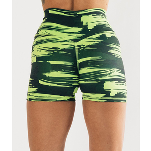 Shorts de sport sans couture taille haute pour femme, séchage rapide, avec logo personnalisé - Product Image 3