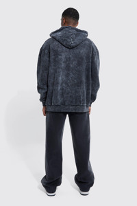 Sudaderas con capucha al por mayor de alta calidad de 380 g/m² para hombre, ropa sostenible, sudadera con capucha vintage unisex para hombre, estilo oversize con lavado ácido. - Product Image 2