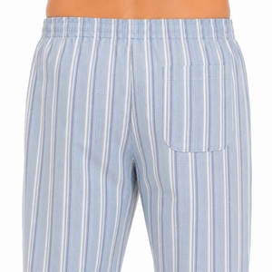 Pantalon de pyjama d'été rayé pour homme, respirant, lavable en machine, confortable, anti-plis, avec poches – En promotion - Product Image 6