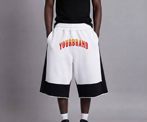 Short homme hip-hop uni, léger, 100% coton de haute qualité, respirant, écologique, avec logo imprimé DTF personnalisé, style streetwear. - Product Image 1
