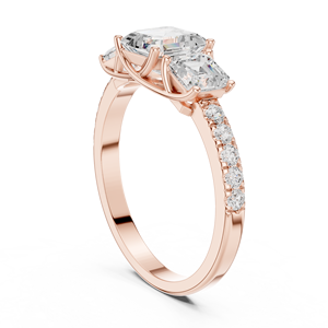 Bague en cluster de haute qualité certifiée GRA, sertie de diamants de laboratoire taille Asscher, sur commande, bijoux fins au prix le plus bas - Product Image 2