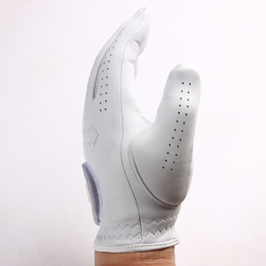 Gants de golf en cuir véritable Cabretta souple, ajustement parfait, antidérapants, logo personnalisé, équipement sportif blanc pour hommes - Product Image 5