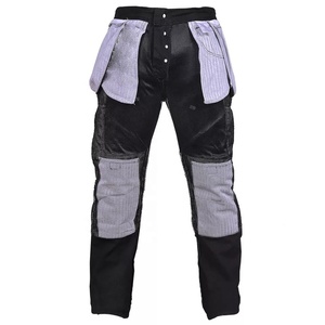 Biker negro sarga algodón Cargo pantalón multibolsillos reforzado resistente a la abrasión forro cómodo motociclista chaqueta Jeans - Product Image 4