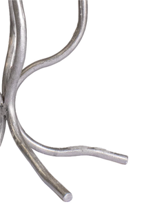 Candélabre en aluminium fait main à 5 bras en forme de branche d'arbre, porte-bougie conique argenté, centre de table de Noël écologique pour la maison - Product Image 3