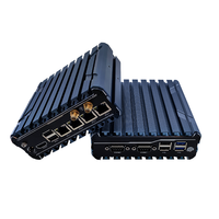 Mini-ordinateur industriel embarqué robuste sans ventilateur, boîtier en aluminium, double LAN, COM, HDMI, VGA, USB, large plage de température 24/7, alimentation longue durée, montage facile