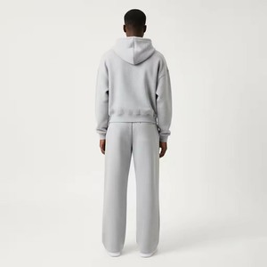 Ensemble de survêtement pour hommes en coton 100% délavé à l'acide, avec broderie, logo en strass et sweat à capuche imprimé, vente en gros, OEM - Product Image 2