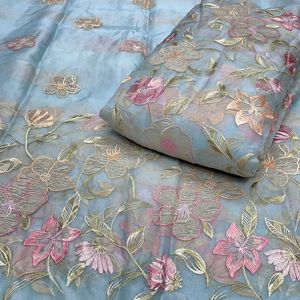 Tissu en polyester uni brodé, imprimé, tricoté, respirant, écologique, de qualité export, pour robe de mariée - Product Image 2