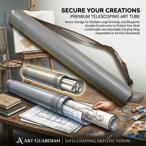 Tubes à affiches extensibles HC0140 |   Tube de transport télescopique pour œuvres d'art | Tube de rangement résistant à l'eau |   Pour les plans, les documents et les œuvres d'art - Product Image 5