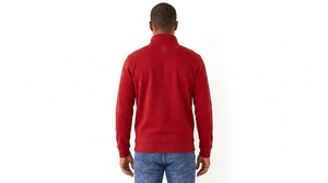 <b>Men</b> <b>Red</b> Quarter Zip Knitted <b>Sweatshirt</b> With Pocket And Logo Print Casual Autumn Wear <b>Men</b> Sweat Shirt - Product Image 2